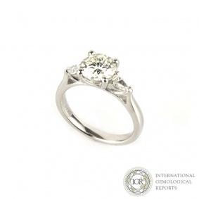 Three Stone Diamond Ring in Platinum 1.58ct I/SI1